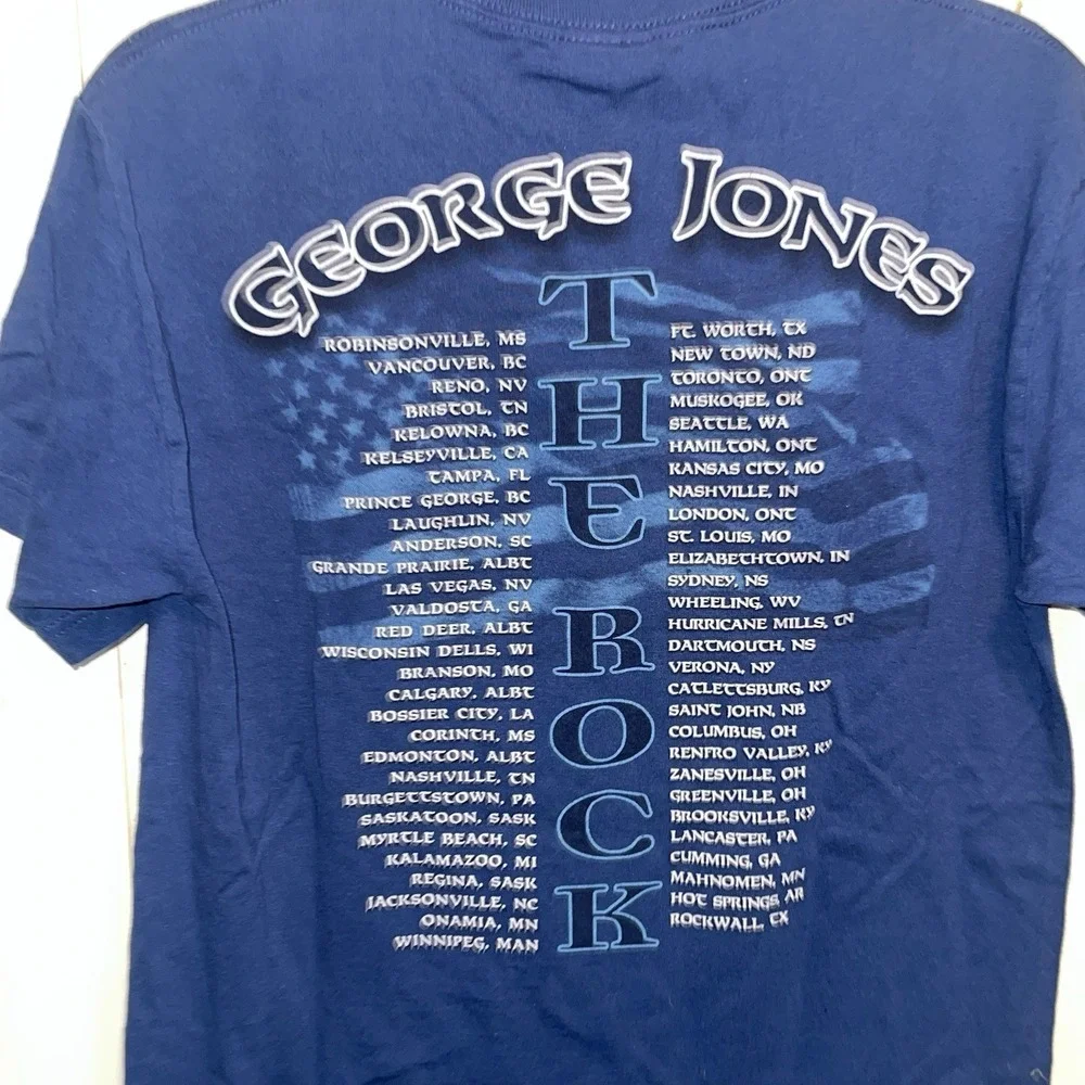 George Jones The Rock T Shirt From 2003 Concert Blue Medium Country Hall Of Fame